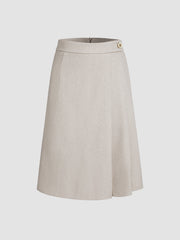 Ivory Glow Zip Up Skirt