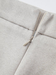 Ivory Glow Zip Up Skirt