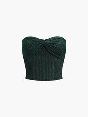 Glitter Sweetheart Tube Crop Top