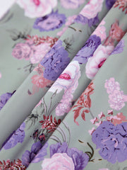 Vintage Floral Slit Midi Dress