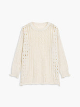 Semi-Sheer Leisure Eyelet Sweater
