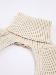 Cream Turtleneck Halter Bolero