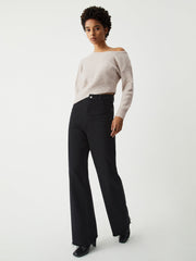 Oatmeal Oblique Hem Sweater