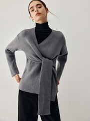 Tie Front Wrap Sweater