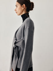 Tie Front Wrap Sweater