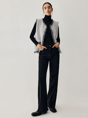 Raw Hem Double Pocket Knit Vest