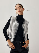 Raw Hem Double Pocket Knit Vest