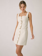 Elegant Pearl Buckle Vest