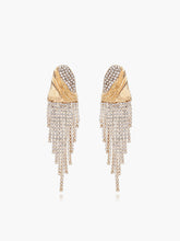 Crinkled Metal Rhinestone Earrings