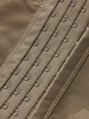 Semi-Sheer Mesh Corset With Metal Chain