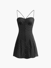 Polka Dot Knotted Back Cami Short Dress