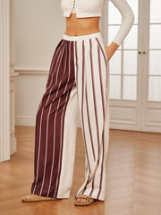 Semi-Sheer Two Tone Pinstripe Pocket Pants