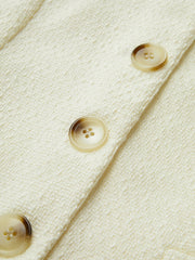 Square Neck Piping Tweed Vest