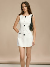 Tweed 3D Flower Pockets Dress