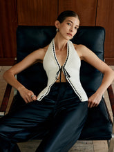 Halter Backless Lace Up Sweater Vest