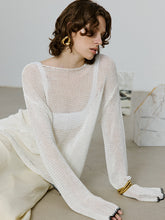 Oversized Contrast Trim Sim-Sheer Sweater