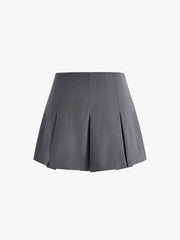 Pleated Zipper Mini Skirt