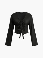 Tie Front Slim Blouse