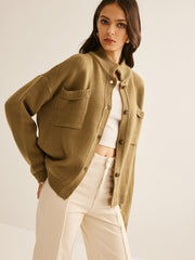 Button Down Pockets Cardigan