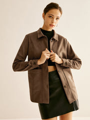 Pockets Suede Effect Polo Shirt