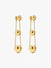 Elegant Triple Ball Pendant Earrings