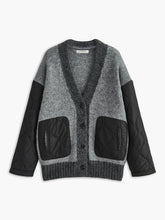 V-Neck Panel Pockets Knit Outerwear