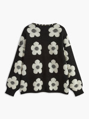 Beaded Trim Floral Cardigan