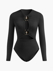 Cutout Hoop-Ring Sexy Bodysuit
