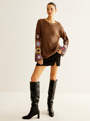 Geometric Crochet Loose Knit Top