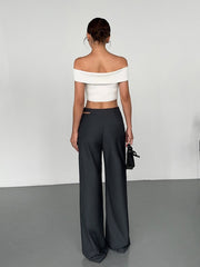Buckle Belted Cutout Pants