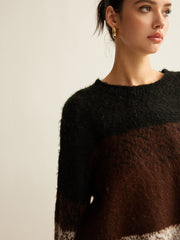 Versatile Color Block Loose Sweater