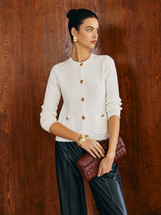 Regular Fit Metal-Button Cardigan