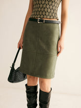 Suede Effect A-Line Skirt Without Belt