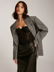 Semi-Sheer Spaghetti Strap Lace Corset