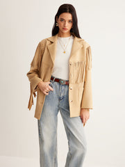 Boheme Tassel Suede Effect Blazer