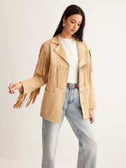 Boheme Tassel Suede Effect Blazer