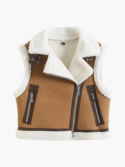 Asymmetrical Zipper Fleece Vest