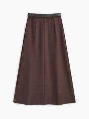 Utility Pleated Belted Midi Skirt