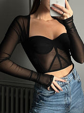 Sweetheart Skinny Sheer Mesh Top