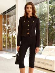 Button Split Slim Jersey Jacket