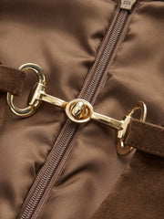 V-Neck Short Sleeve Suede Effect Dress