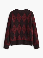 Retro Rhombic-Pattern Sweater