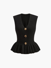 Ribbed Ruffle Sweater Vest