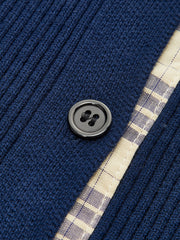 Color Block Button Panel Cardigan