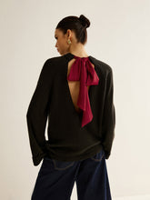 Oversized Open Back Tie Sweater