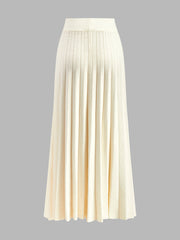 Minimalist Pleated Knit Skirt