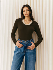 2 in 1 Ribbed Knit Top