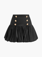 Bud Waist Pleated Panel Mini Skirt