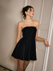 Velvet Pleated Tube Dress