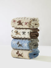 1pr Wool-Blend Puppy-Pattern Socks